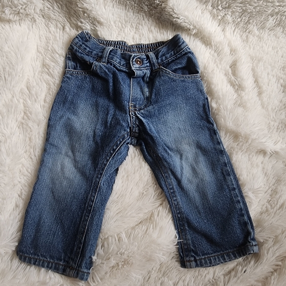 Cherokee Blue Denim Jeans Elastic Waist Size 12 Months - Picture 1 of 3